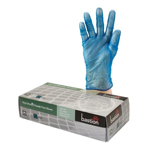 Vinyl Ultra P/F Blue Gloves Medium - Bastion