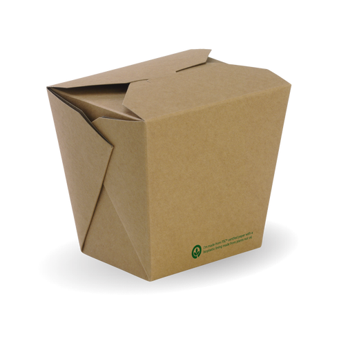 32oz noodle box - FSC Mix - printed kraft-look  - Biopak
