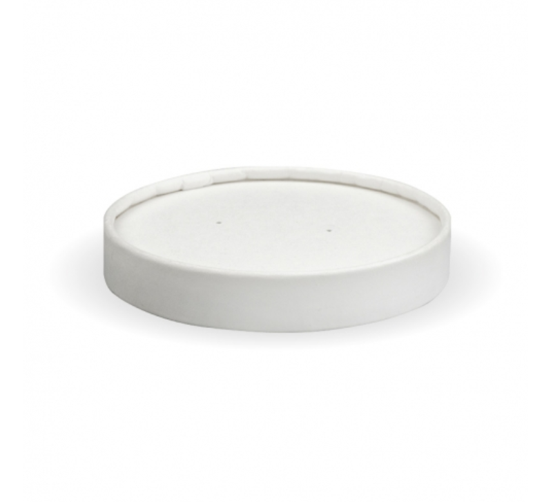 250ml (8oz) BioBowl  Paper Lids, White - BioPak