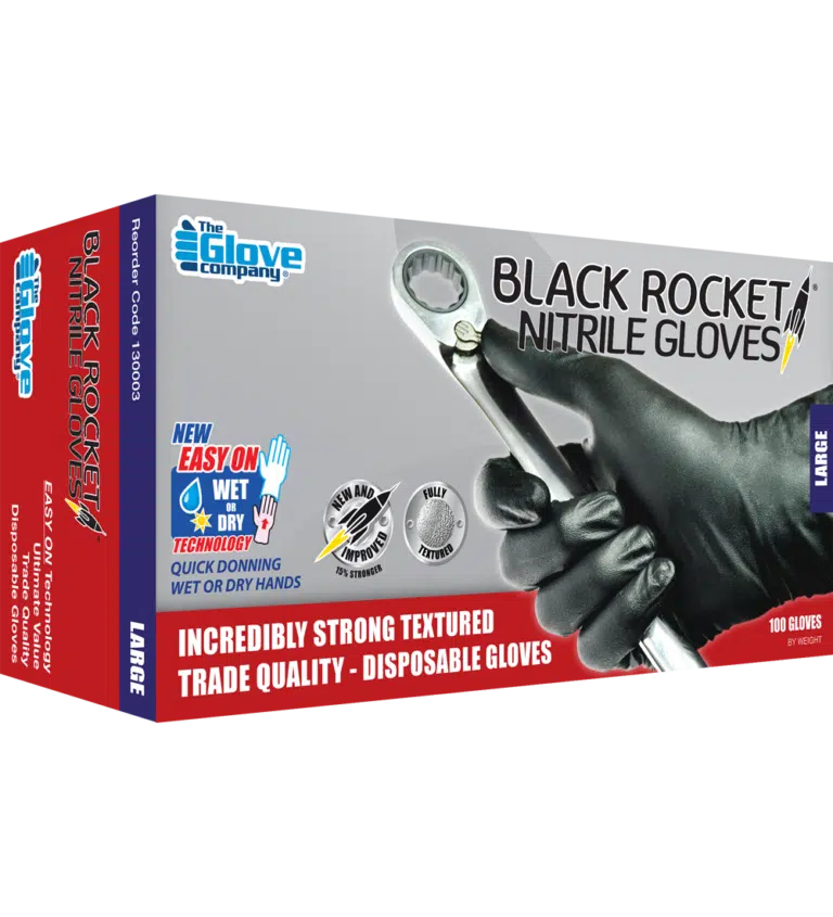 Nitrile Black Gloves  PowderFree SMALL- Black Rocket