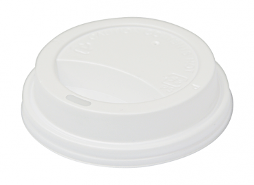 SnapOn Classic Hot Cup Lid WHITE (suit 12oz, 16oz Classic Single Wall Cups) 90 mm - Castaway