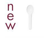 T Spoon Tutti Frutti WHITE PLA 8cm, Carton 2000 - Vegware