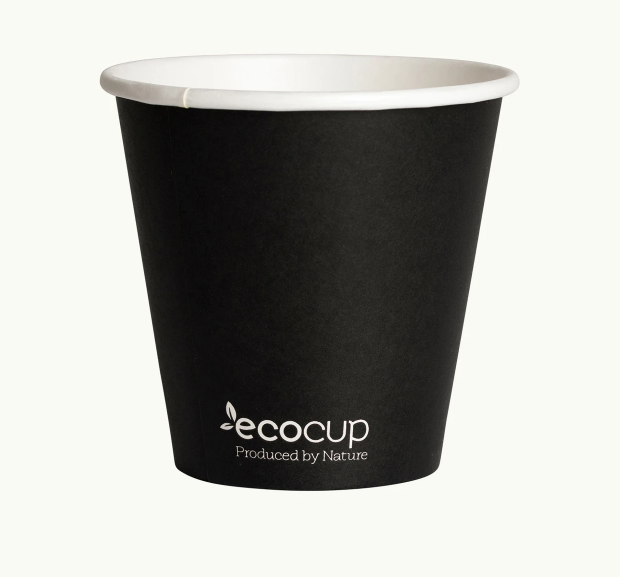 Hot Cup PLA Single Wall 8oz Uni-Cup 90mm Black - Ecoware