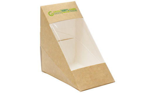 Sandwich Box KRAFT PLA - Medium Carton  500    - Green Choice