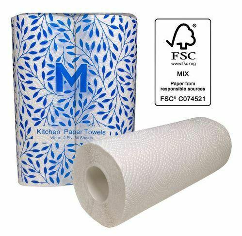 Kitchen Paper Towels - White, 2 Ply Pack 2 - Matthews