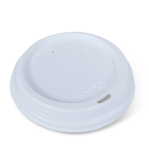 12 / 16 / 20oz (89mm) Smooth Hot Cup Lid White Fits: 89mm cup   - Detpak