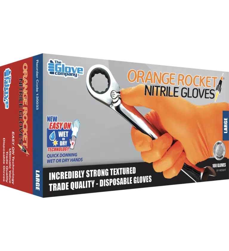 Nitrile Orange Gloves PowderFree, SMALL - Orange Rocket
