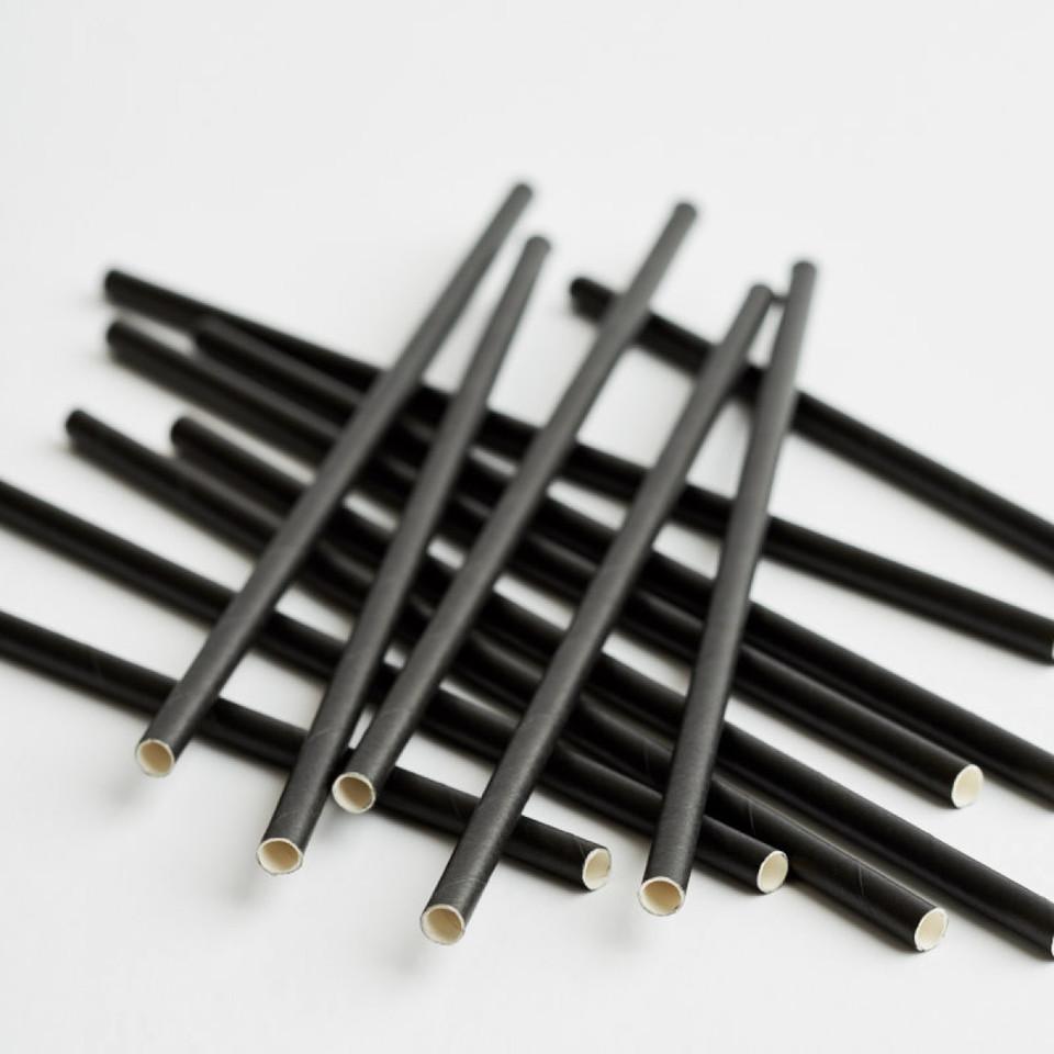 3Ply Drinking Straws REGULAR PLAIN BLACK - Epicure