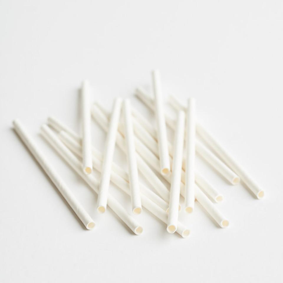 Premium 3Ply Drinking Straws COCKTAIL PLAIN WHITE 135mm x 5mm - Epicure