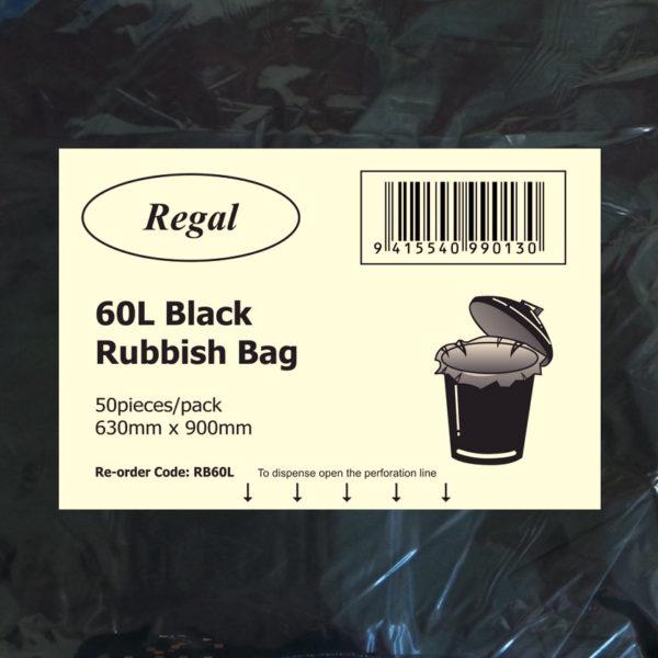60L Black Bin Liner - Premier Hygiene 