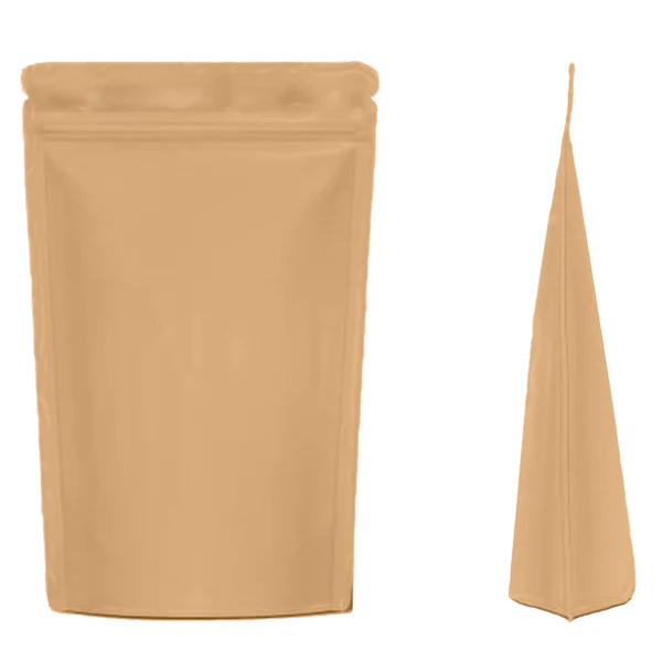 Stand up Pouch, 500gm, Zip Lock with Valve, Brown Paper, Carton 500
