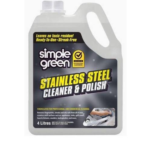 Stainless Steel Cleaner & Polish Concentrate  4 Litres x 4 - Simple Green