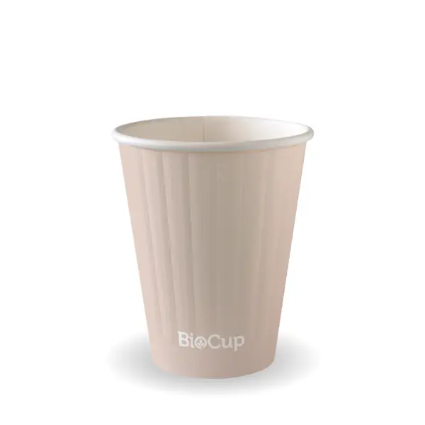 8oz Aqueous Coated Hot Paper BioCup, Stone - BioPak